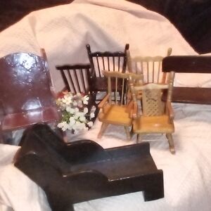 Miniature Wooden Chair Set